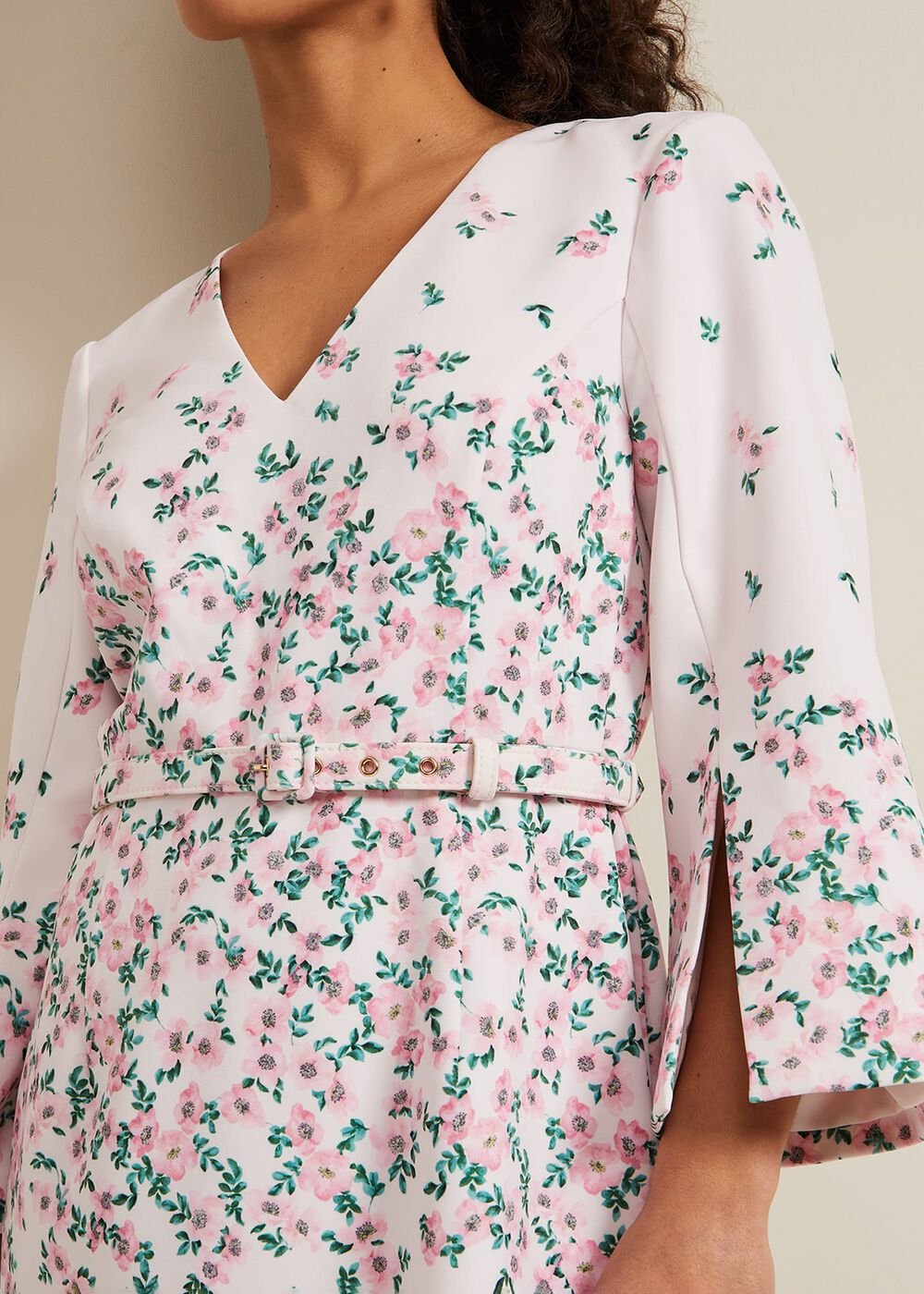 Petite Giovanna Floral Belted Dress - Multi-Coloured