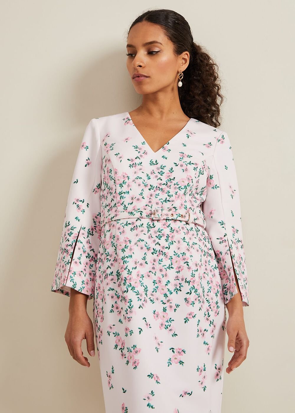Petite Giovanna Floral Belted Dress - Multi-Coloured