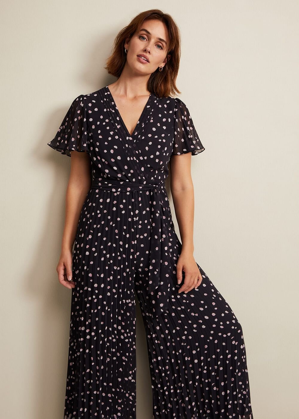 Alexandra Spot Pleat Jumpsuit - Multi-Coloured
