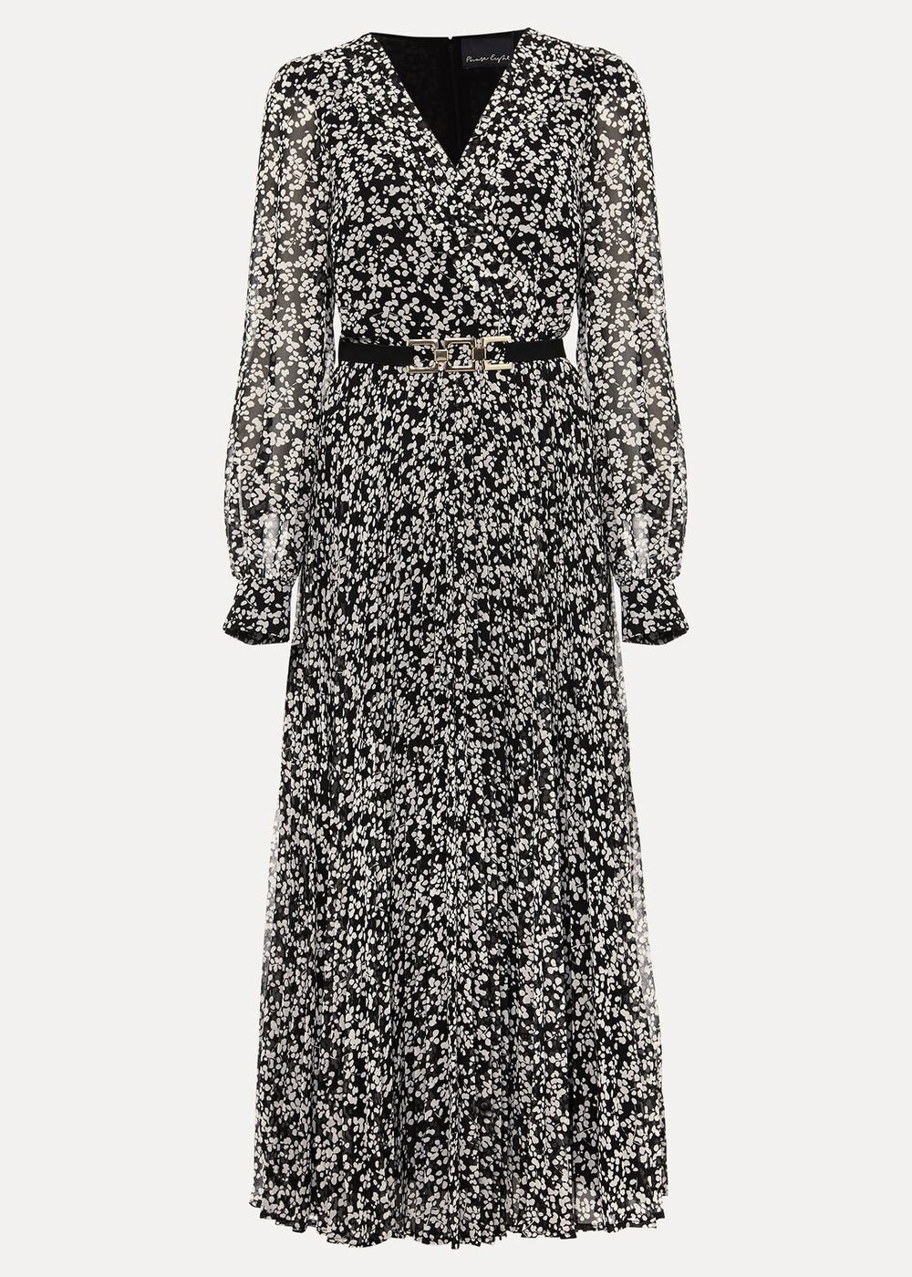 Ayana Spot Pleat Midaxi Dress - Multi-Coloured
