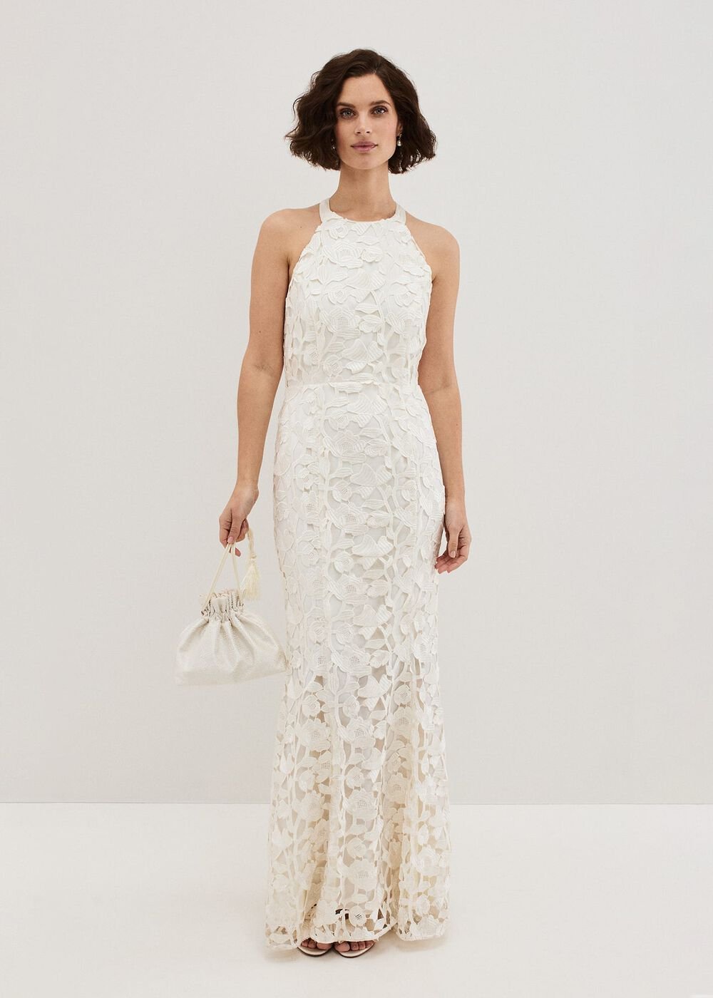 Olivia Bridal Lace Maxi Dress - Ivory