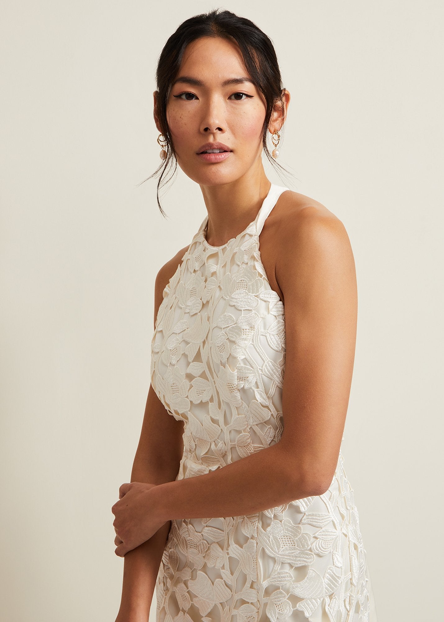 Olivia Bridal Lace Maxi Dress - Ivory