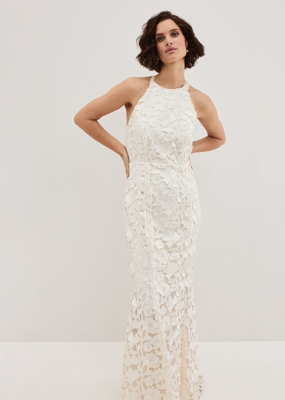 Olivia Bridal Lace Maxi Dress - Ivory