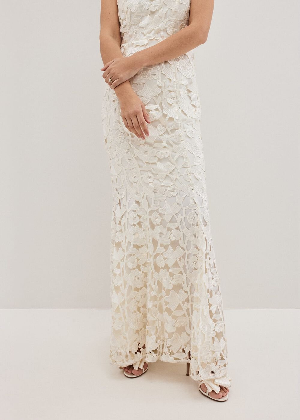 Olivia Bridal Lace Maxi Dress - Ivory