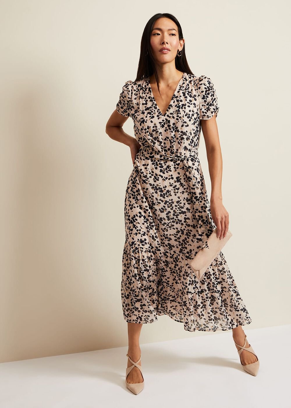 Amy Floral Midi Dress - Multi-Coloured