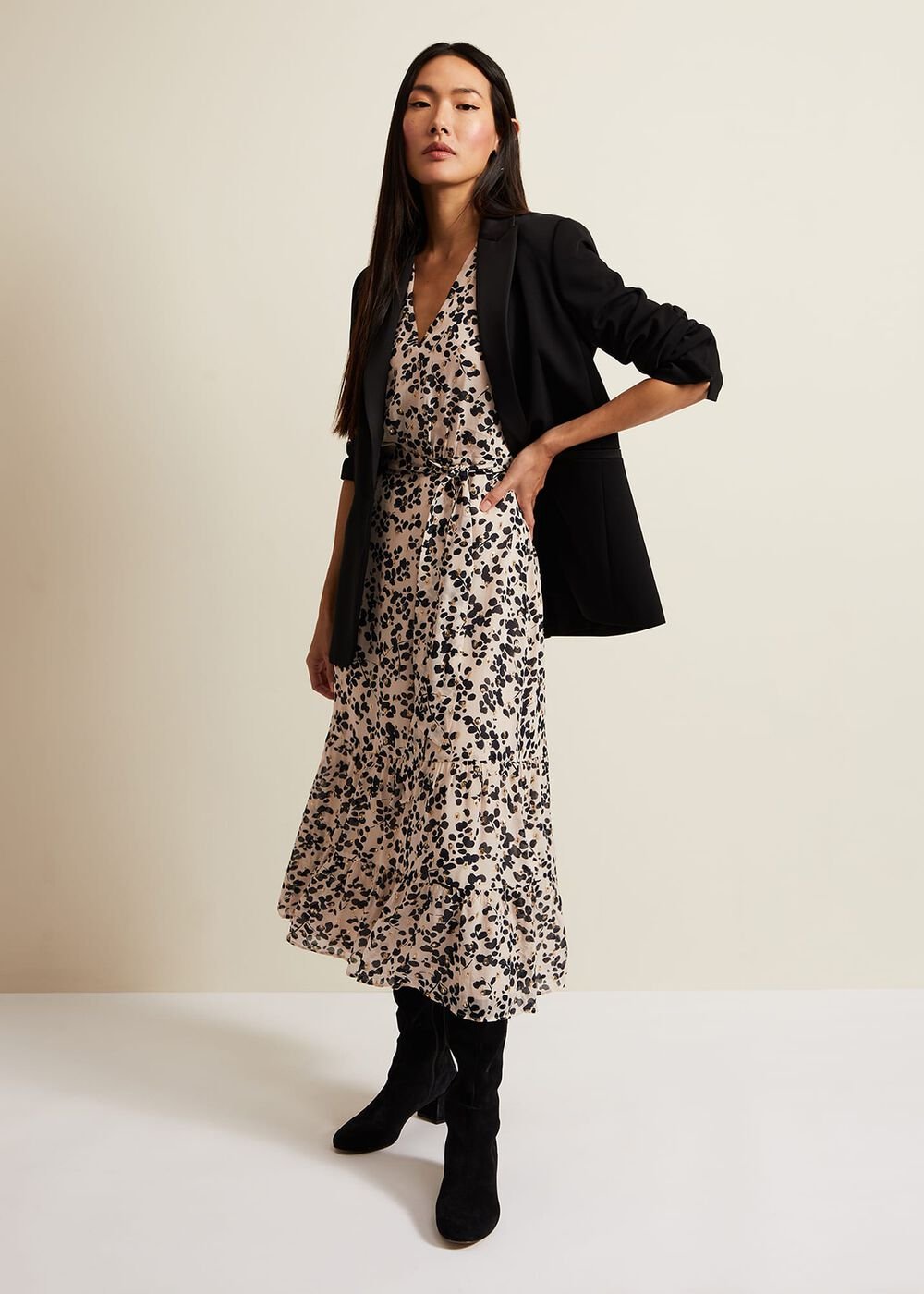 Amy Floral Midi Dress - Multi-Coloured