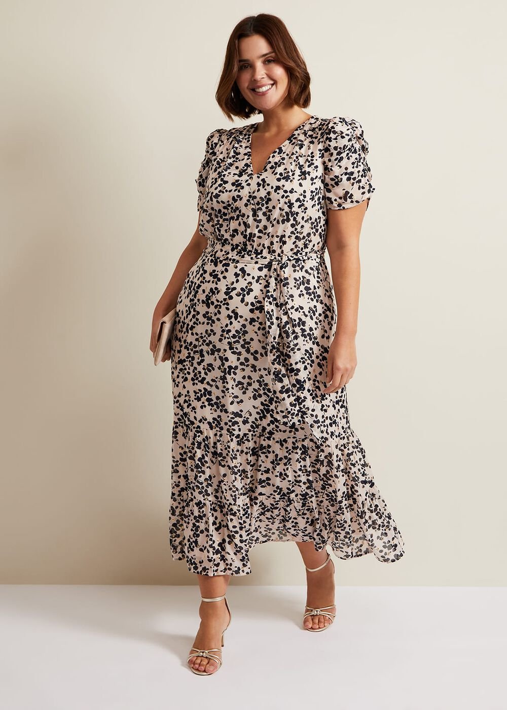 Amy Floral Midi Dress - Multi-Coloured