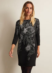Loreina Floral Tunic Dress - Black
