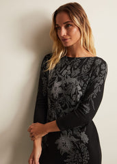 Loreina Floral Tunic Dress - Black