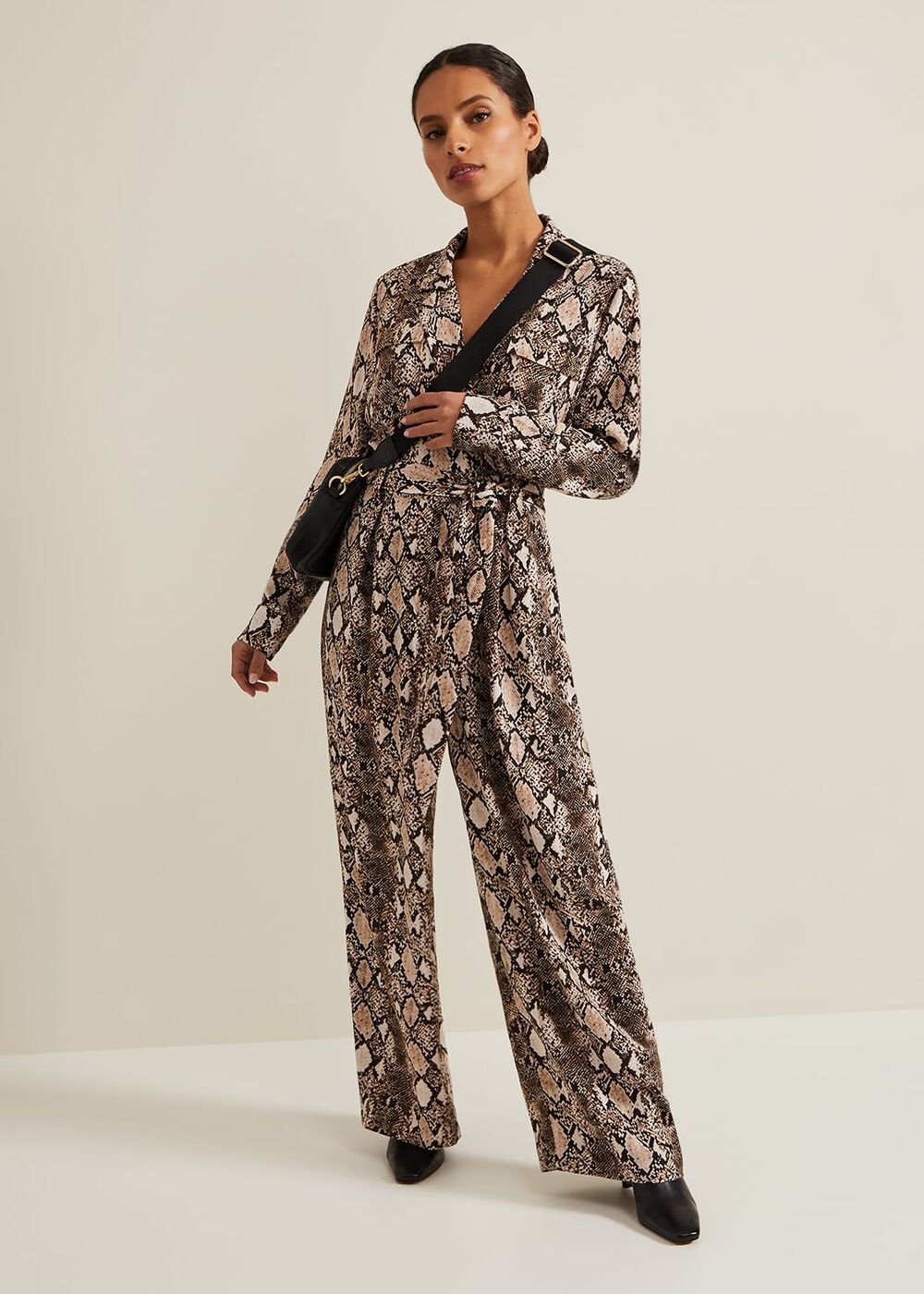 Petite Snake Constance Jumpsuit - Brown