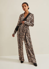 Petite Snake Constance Jumpsuit - Brown