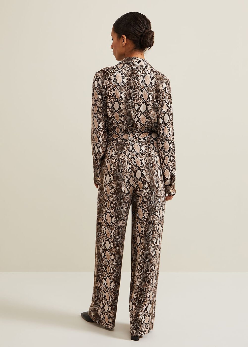 Petite Snake Constance Jumpsuit - Brown