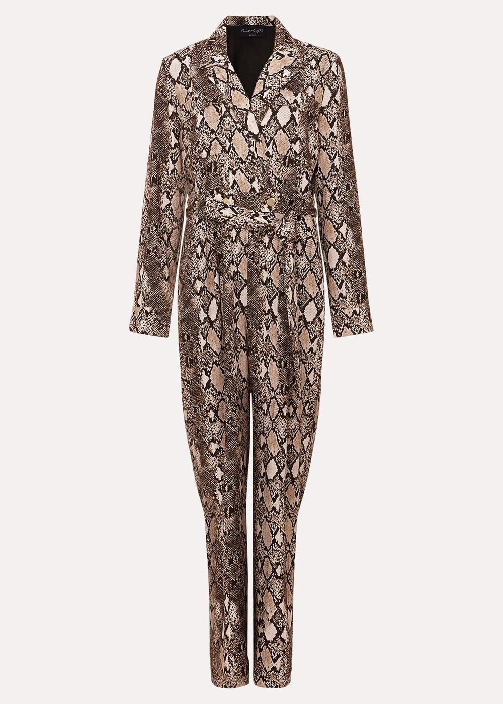 Petite Snake Constance Jumpsuit - Brown