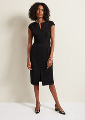 Karmie Black Ponte Bodycon Midi Dress - Black