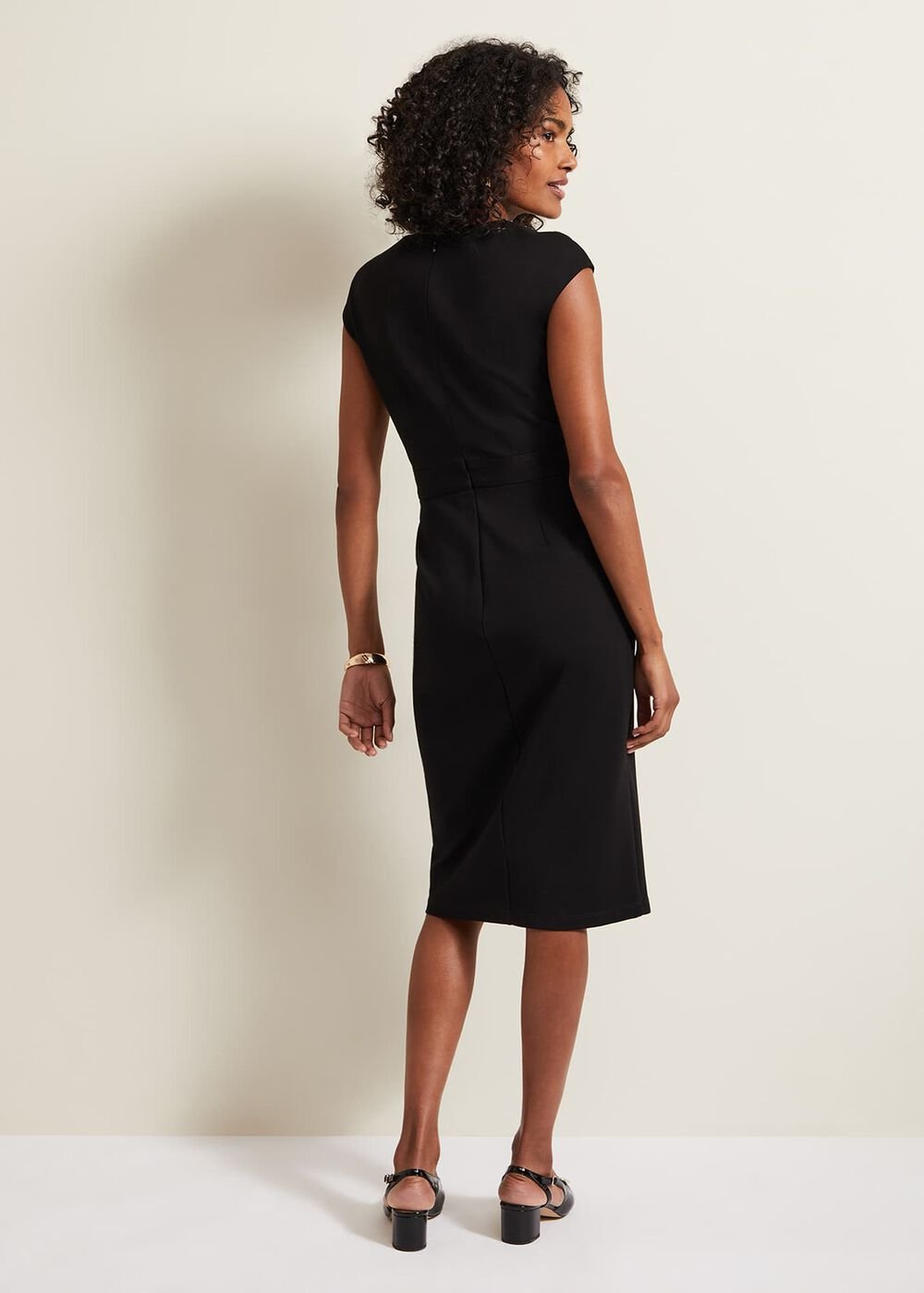 Karmie Black Ponte Bodycon Midi Dress - Black