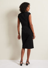 Karmie Black Ponte Bodycon Midi Dress - Black