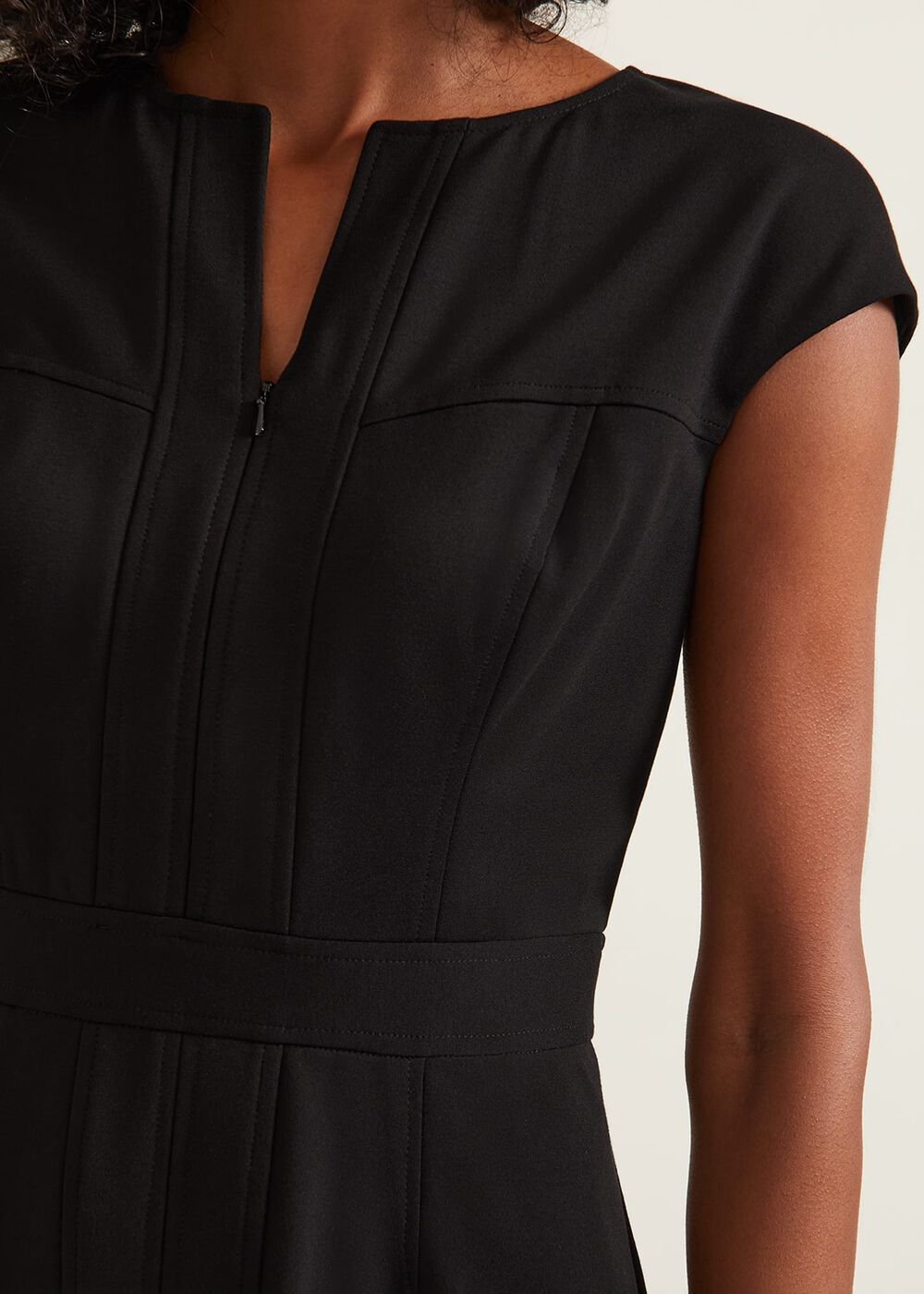 Karmie Black Ponte Bodycon Midi Dress - Black