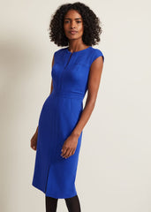 Karmie Ponte Fitted Pencil Dress - Blue