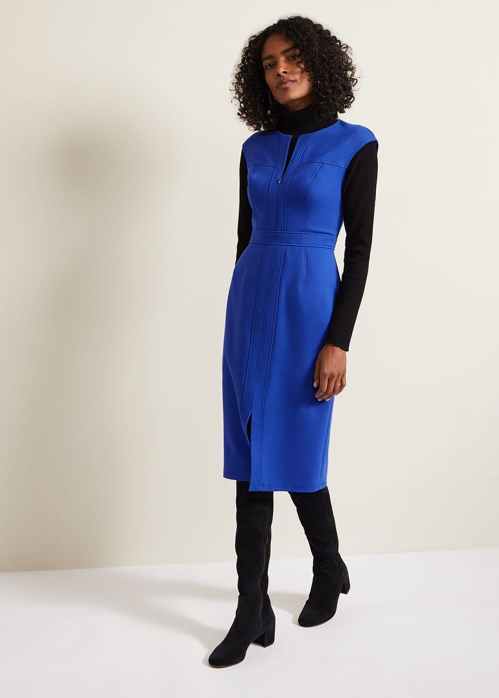 Karmie Ponte Fitted Pencil Dress - Blue
