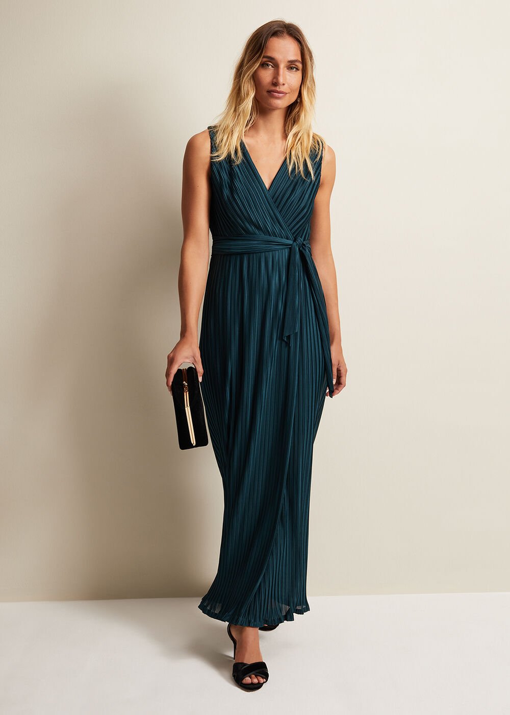 Suhanna Pleated Maxi Dress - Green