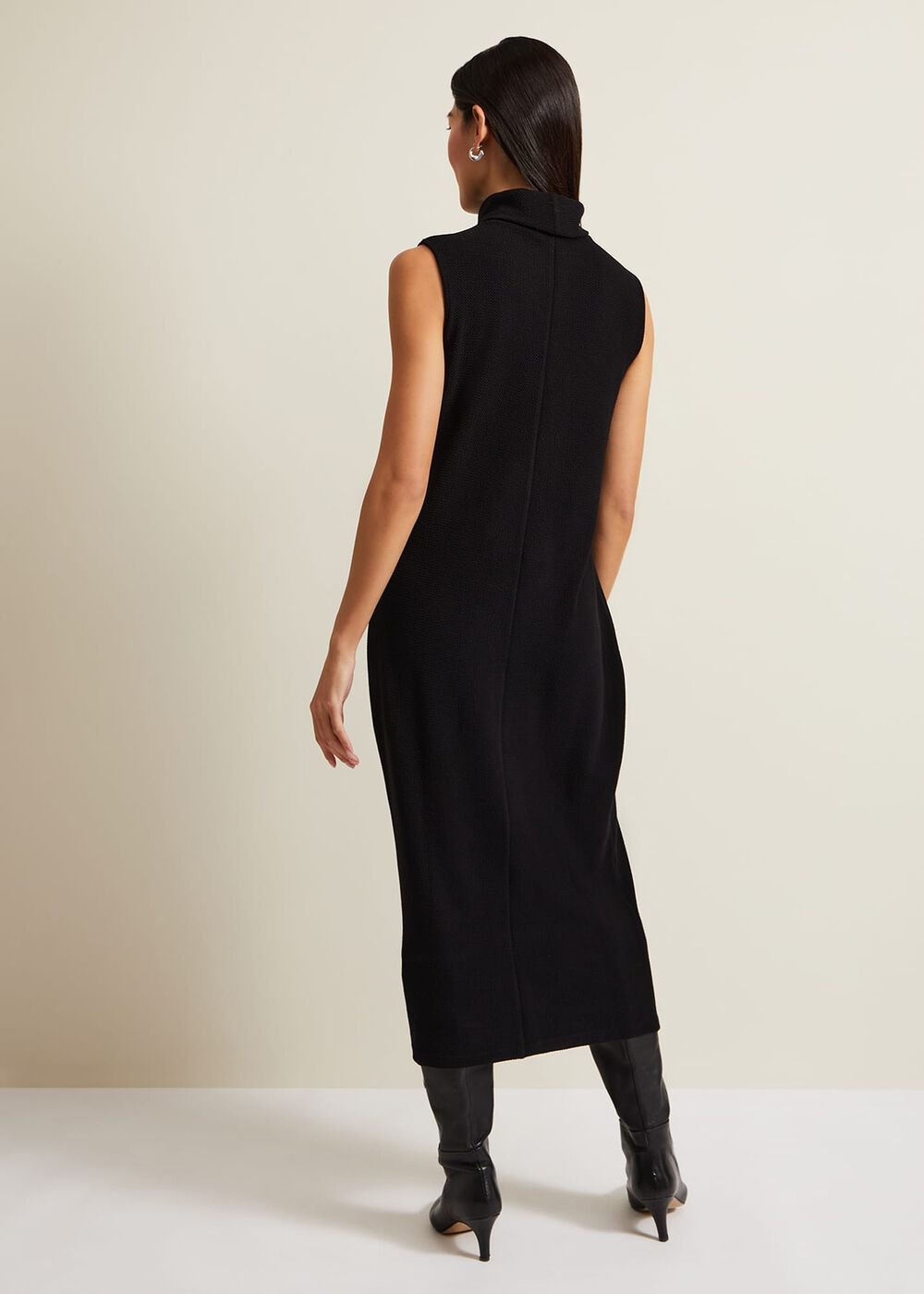 Jessica Black Jersey Bodycon Midi Dress - Black