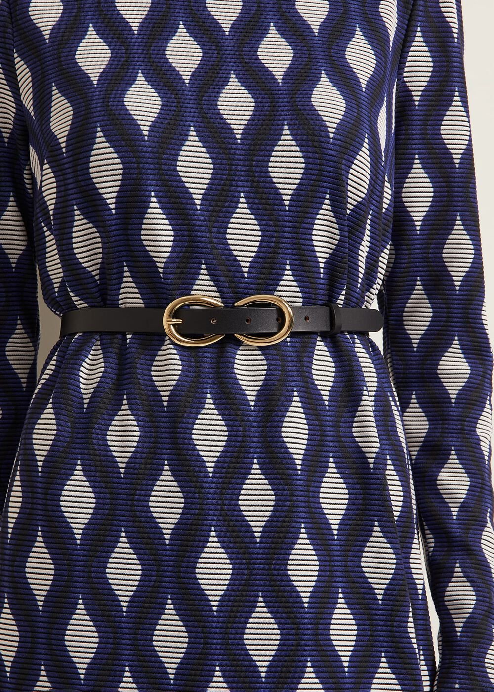 Kelly Geo Midi Shift Dress - Blue