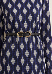 Kelly Geo Midi Shift Dress - Blue