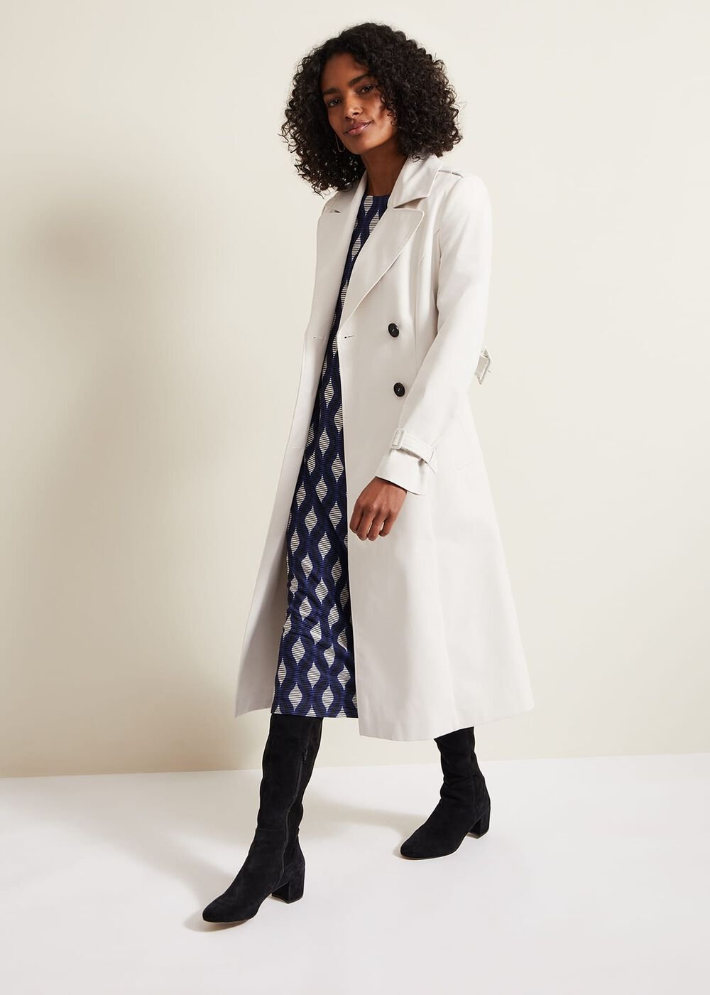 Kelly Geo Midi Shift Dress - Blue