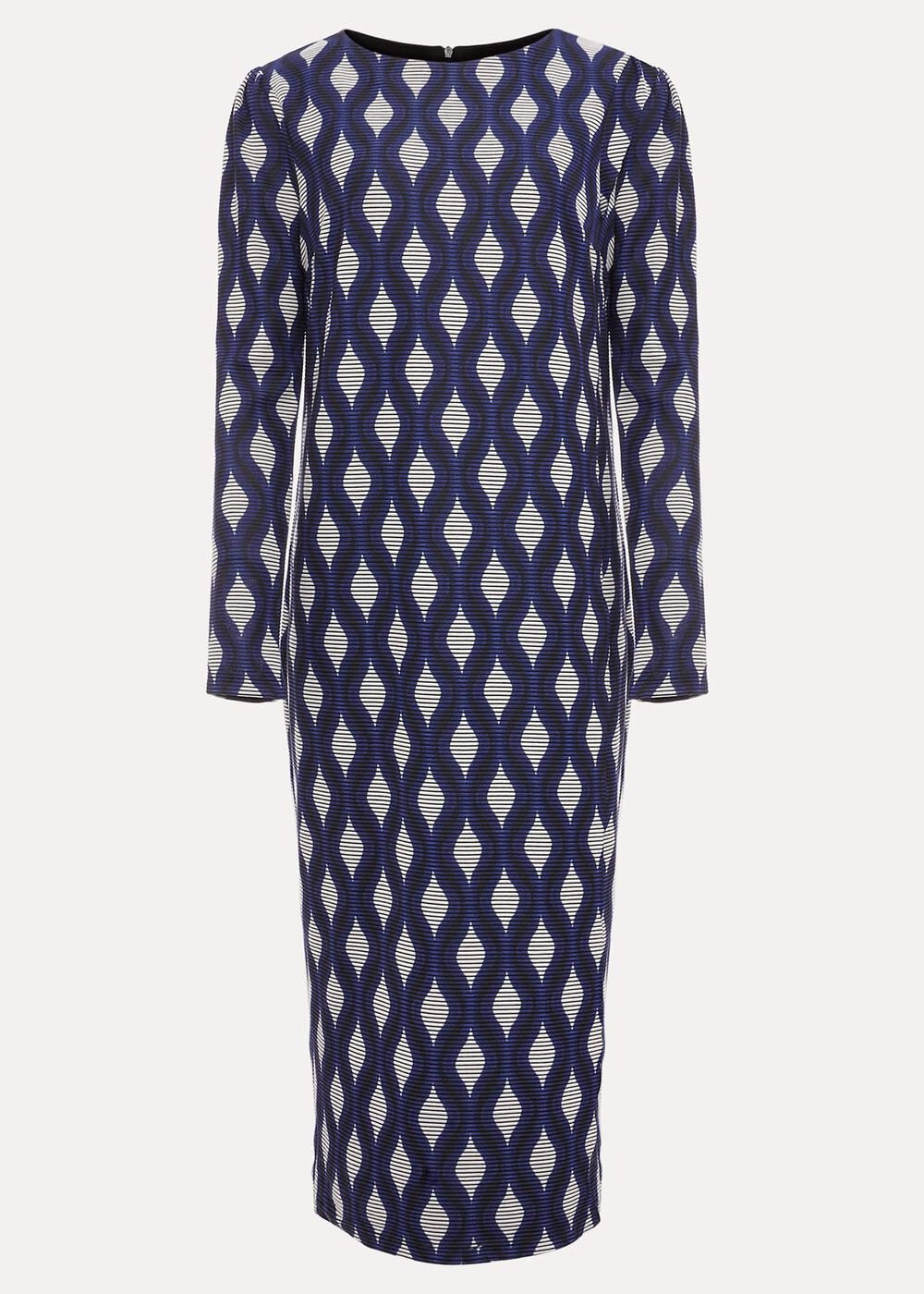 Kelly Geo Midi Shift Dress - Blue