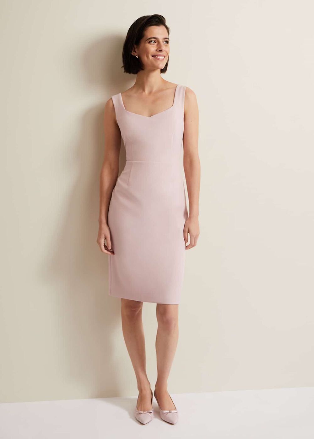 Daisy Lace Midi Dress - Pale Pink