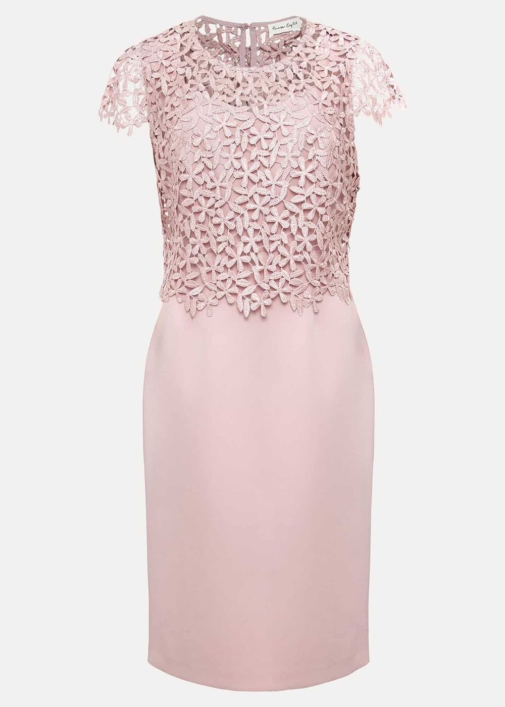 Daisy Lace Midi Dress - Pale Pink