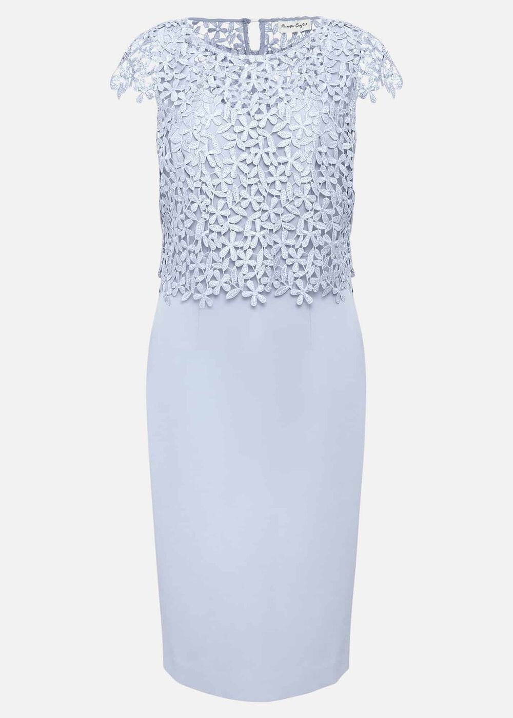 Daisy Lace Double Layer Dress - Pale Blue