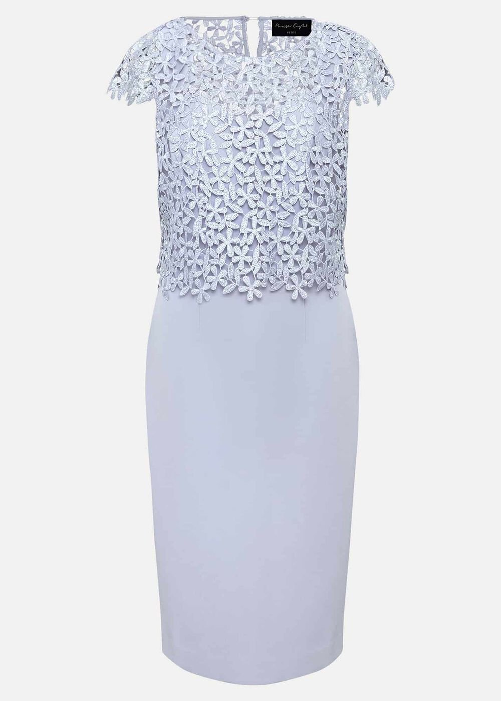 Petite Daisy Lace Double Layer Dress - Pale Blue