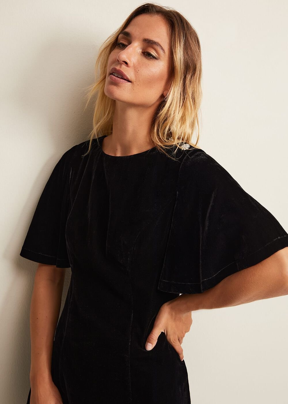 Charlie Velvet Dress - Black