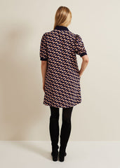 Candice Geo Printed Dress - Navy