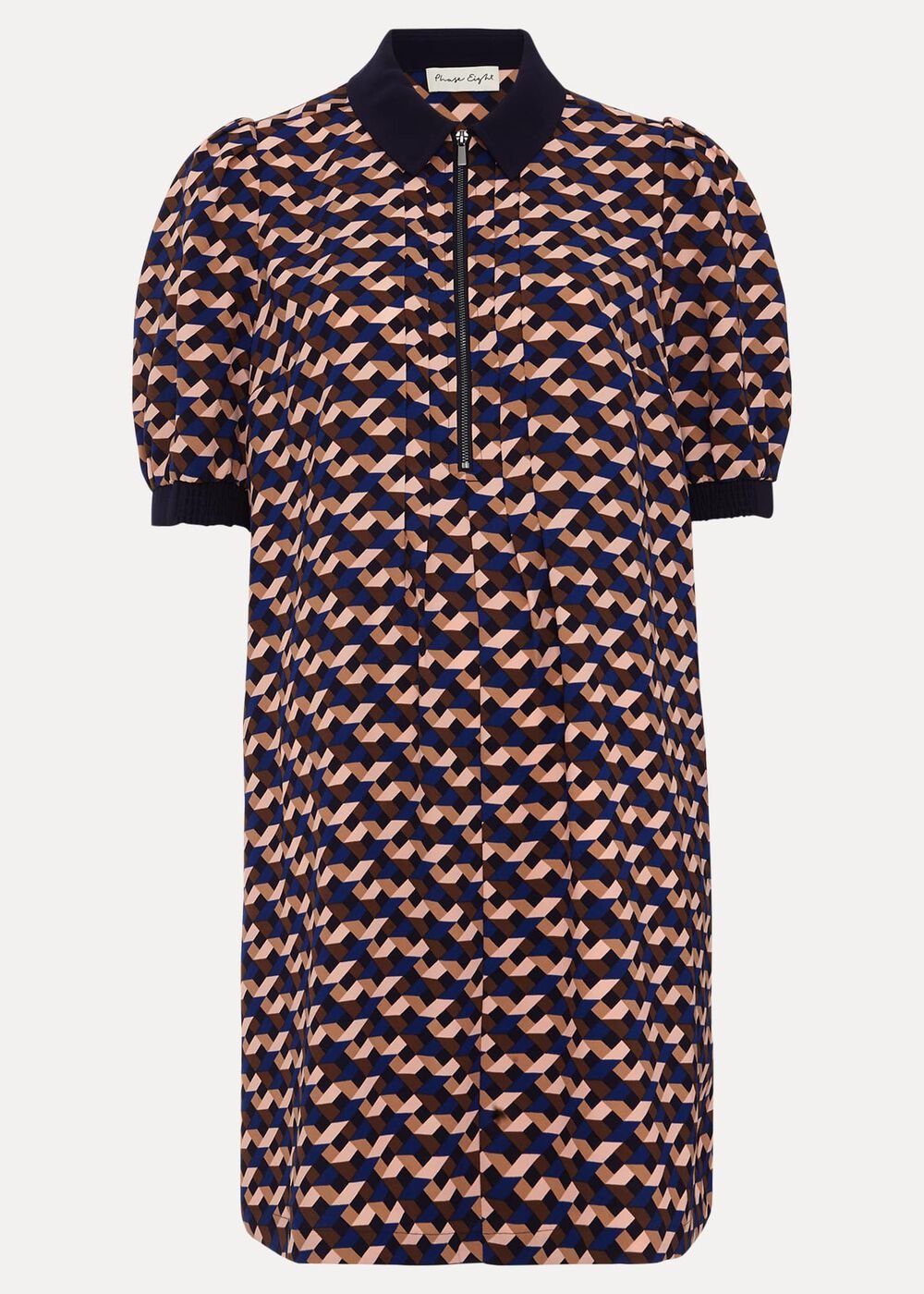 Candice Geo Printed Dress - Navy