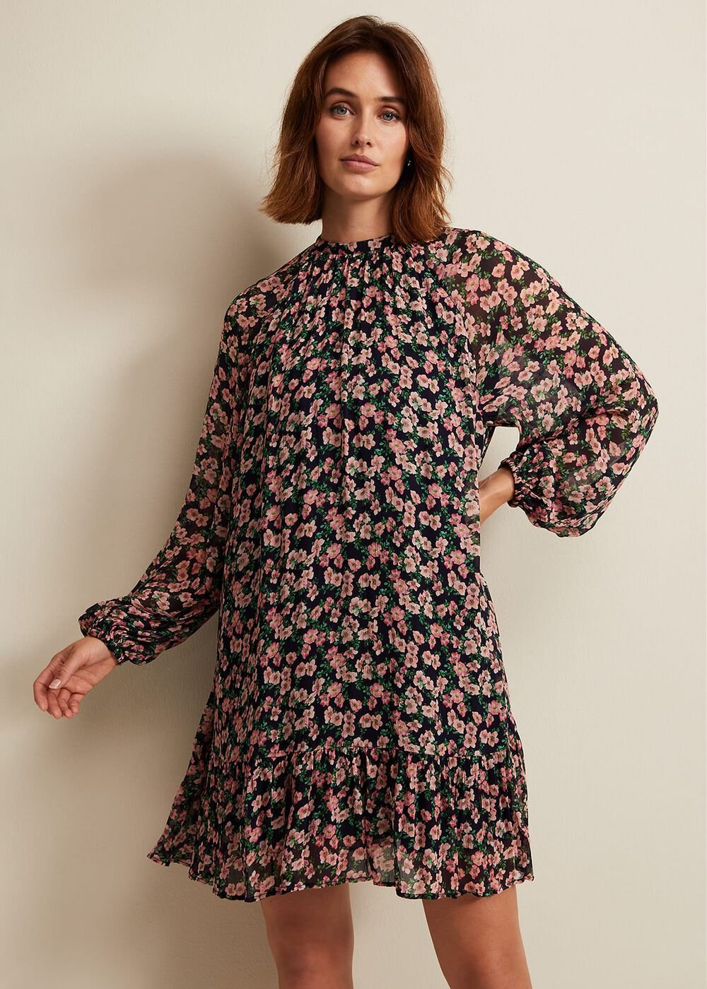 Betty Floral Print Swing Dress - Multi-Coloured