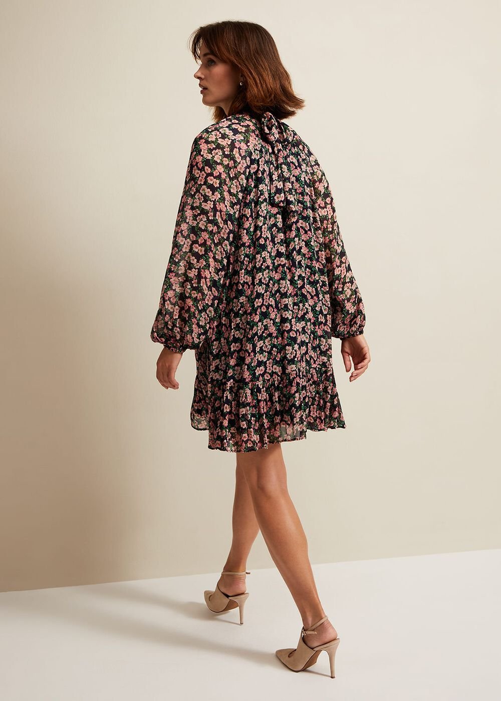 Betty Floral Print Swing Dress - Multi-Coloured