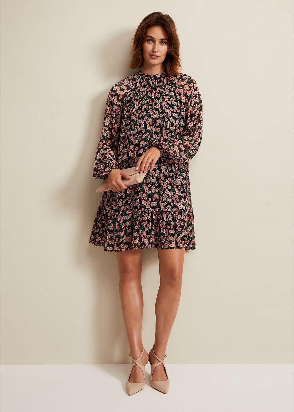 Betty Floral Print Swing Dress - Multi-Coloured