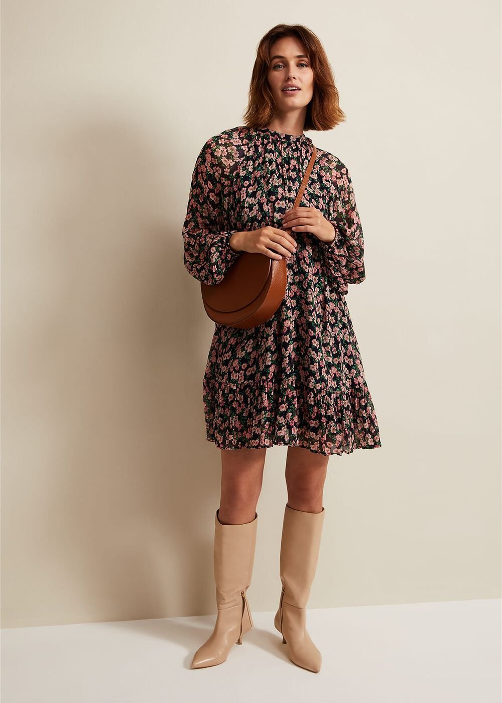 Betty Floral Print Swing Dress - Multi-Coloured