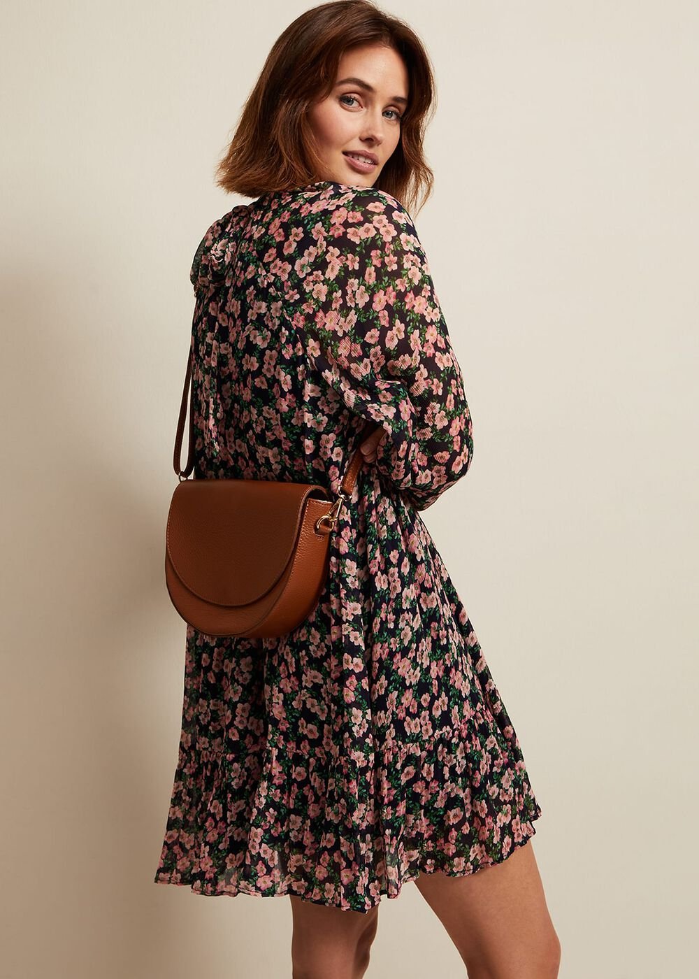 Betty Floral Print Swing Dress - Multi-Coloured
