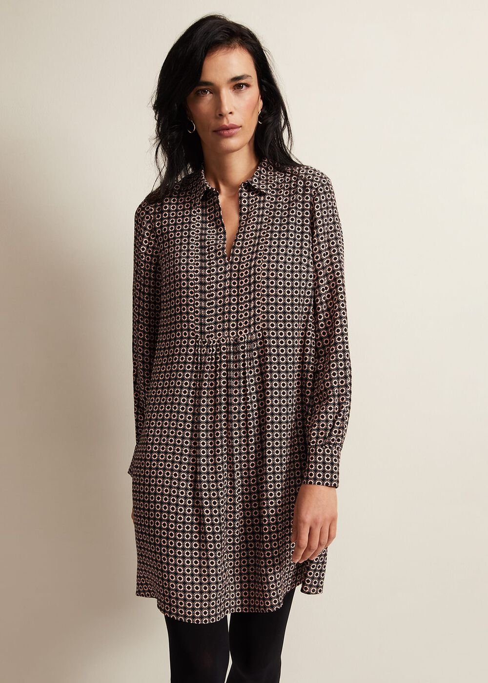 Fran Geo Swing Dress - Black/Multi
