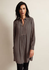 Fran Geo Swing Dress - Black/Multi