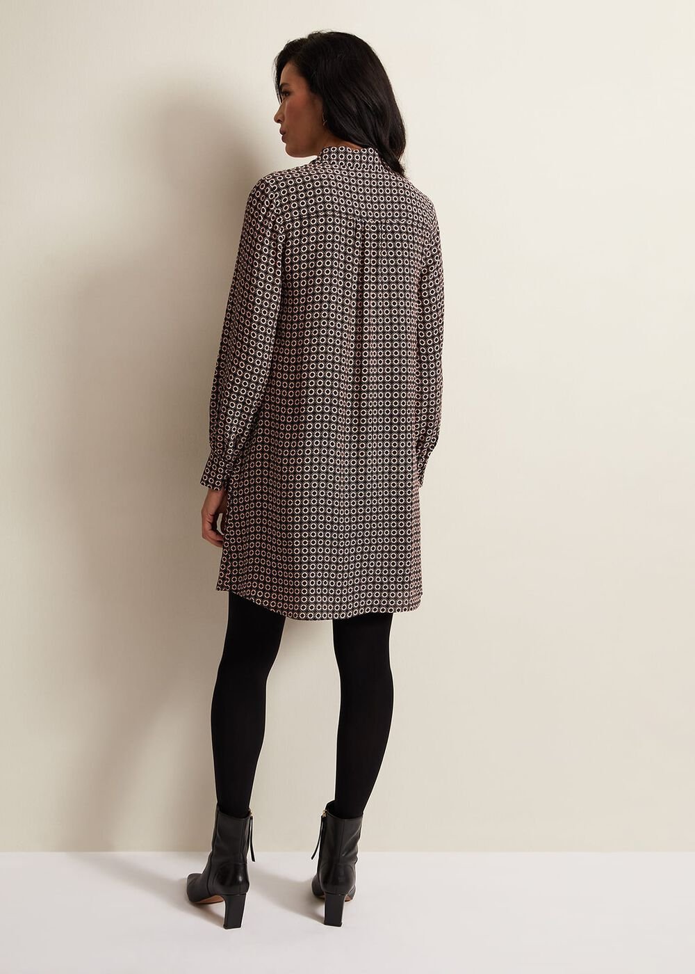 Fran Geo Swing Dress - Black/Multi