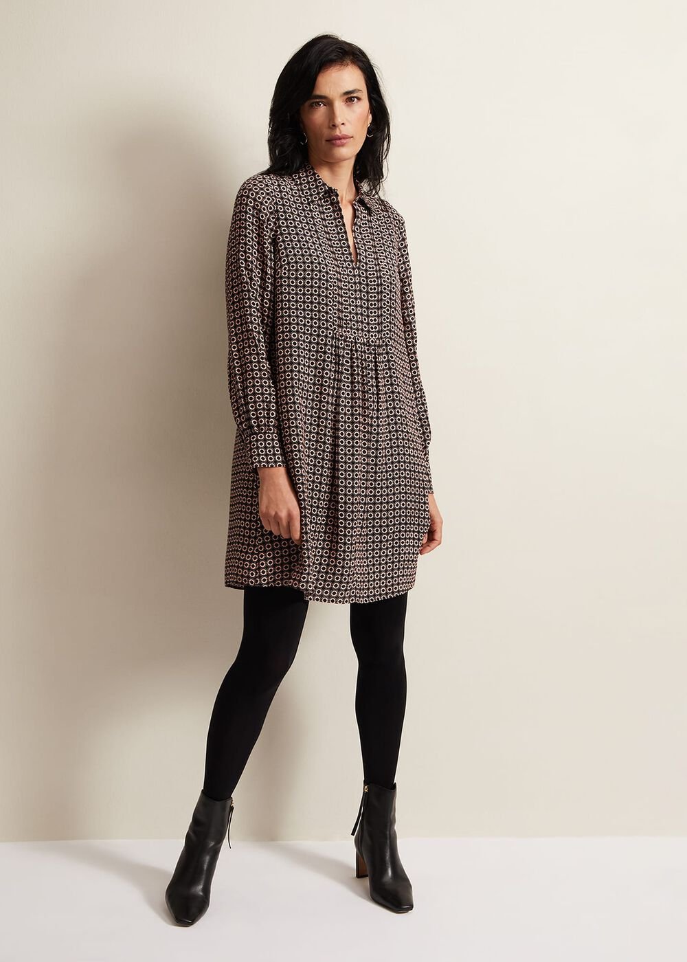 Fran Geo Swing Dress - Black/Multi