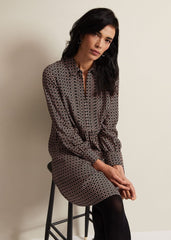 Fran Geo Swing Dress - Black/Multi