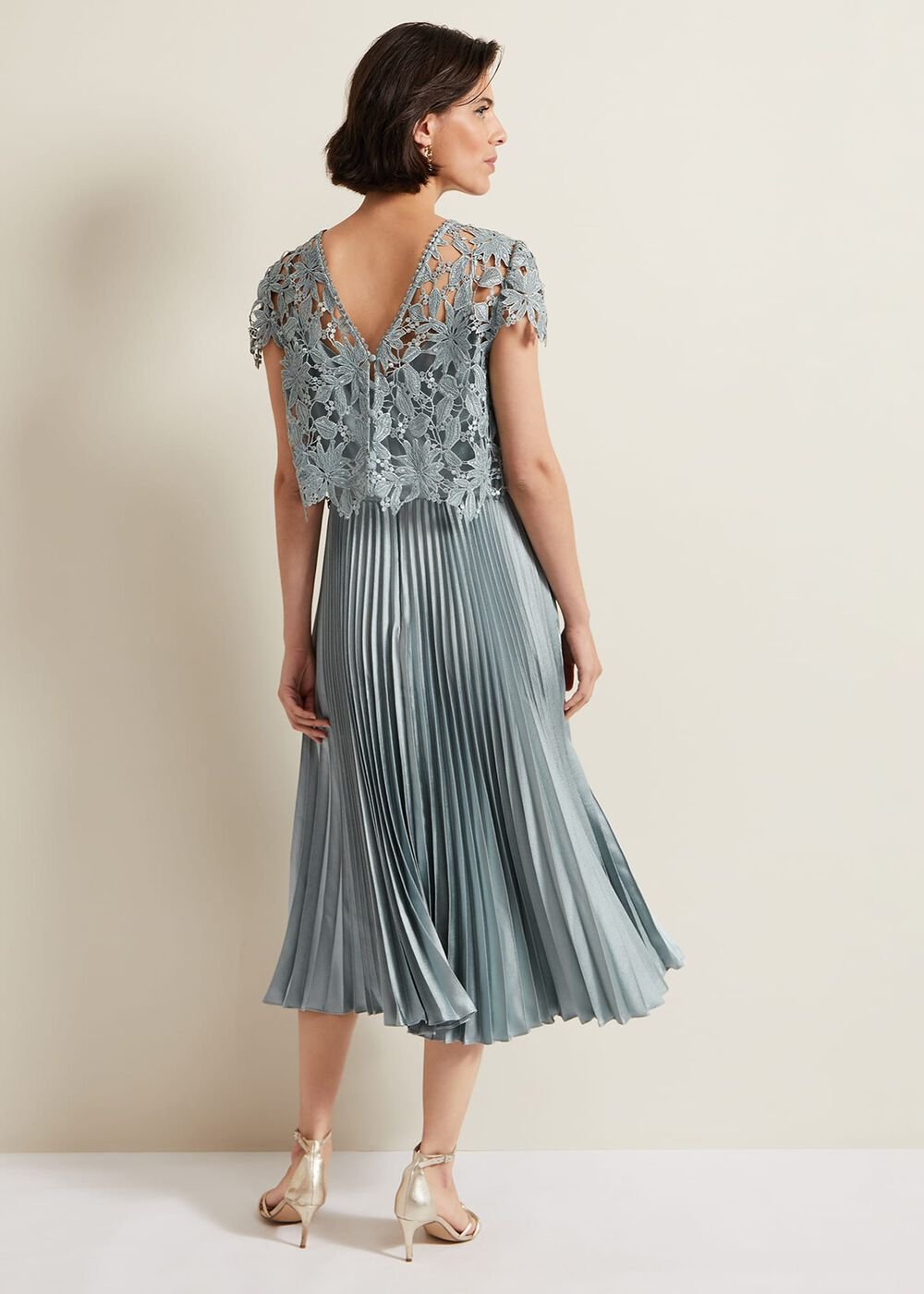 Dana Lace Double Layer Dress - Light Green