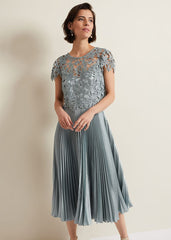 Dana Lace Double Layer Dress - Light Green