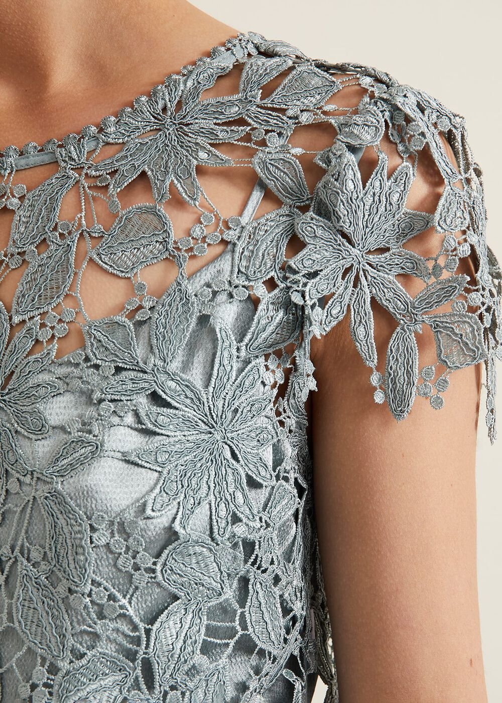 Dana Lace Double Layer Dress - Light Green