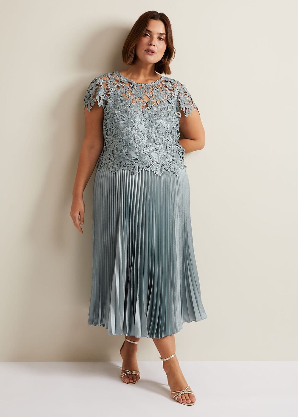 Dana Lace Double Layer Dress - Light Green